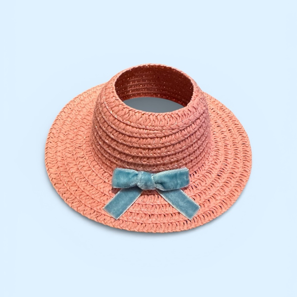 🎁🎁Labubu Bow Straw Hat Pink and Light Blue - Brand New🎁🎁